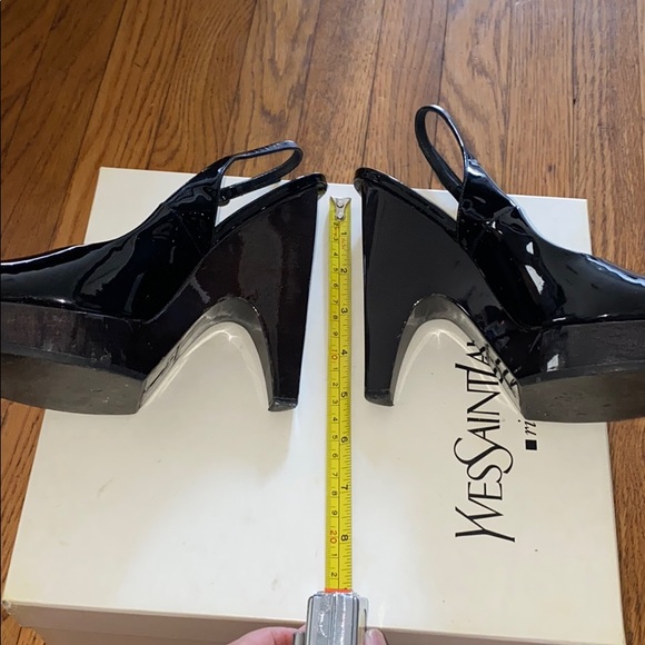 YSL Black Platform Patent High Heel Shoe | Size 38 - Picture 16 of 16